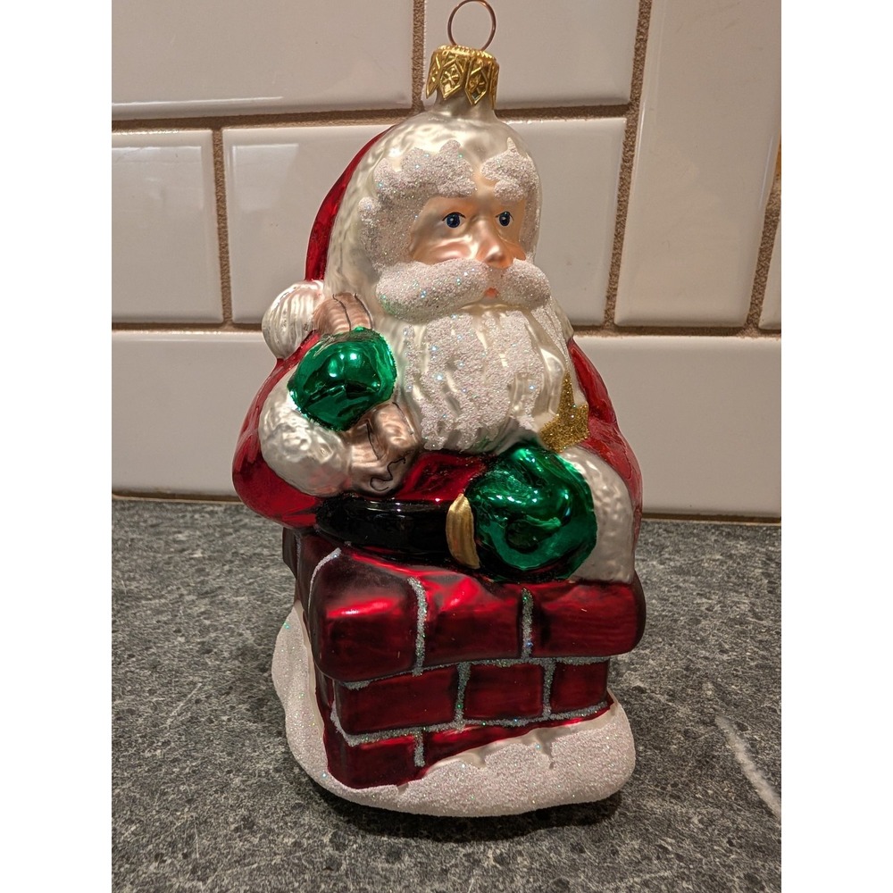 Kurt S. Adler Santa On Chimney Ornament Polonaise Collection by Komozja AP860
